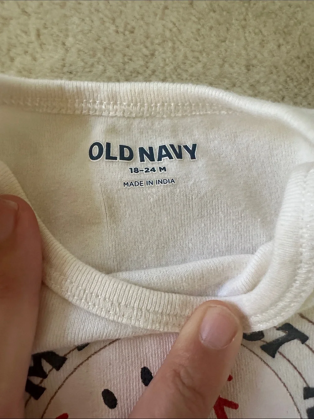Old Navy White 'My First Baseball Season' Baby One-Piece Bodysuit
